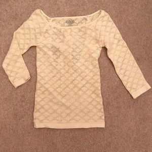 Free People White 3/4 Sleeve Top